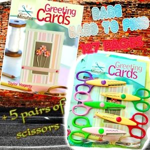🗺️ Book: "Make in Minutes Greeting Cards" + Bonus Craft Scissors Child Friendly